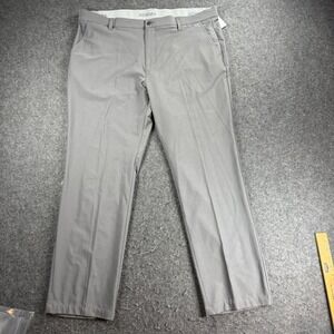 Adidas Golf Pants Men's 40x32 Gray Flat Front Performance Stretch Trousers